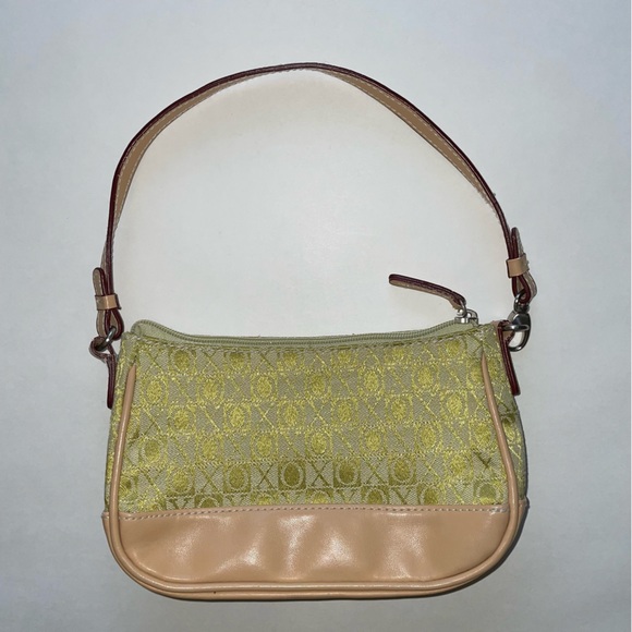XOXO Y2K lime green tan mini shoulder bag purse inner zipper pocket 90s 2000s - Picture 4 of 12